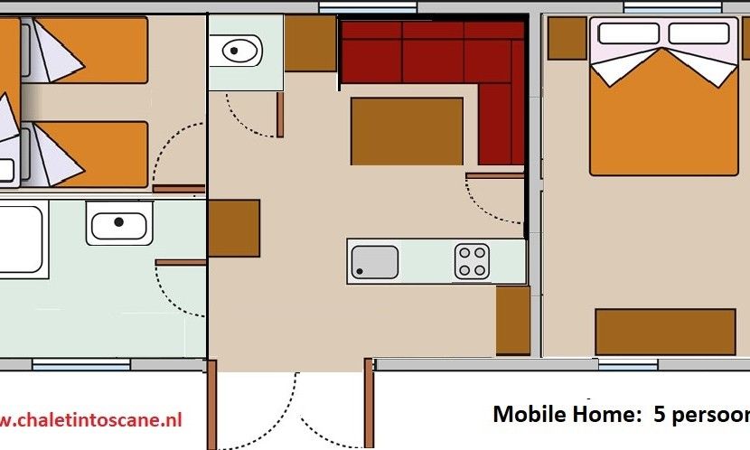 Stacaravan - Chalet in Toskane aan zee, op familie camping v