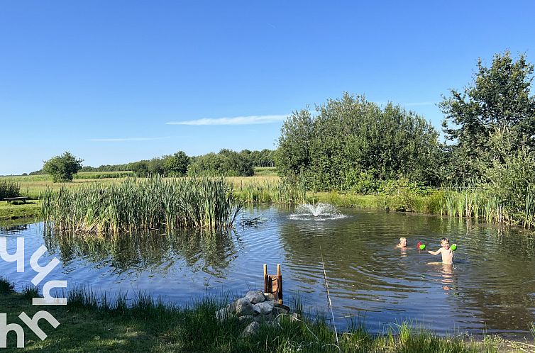 Idylische 4 persoons Drentse Plaggenhut naast een wijngaard