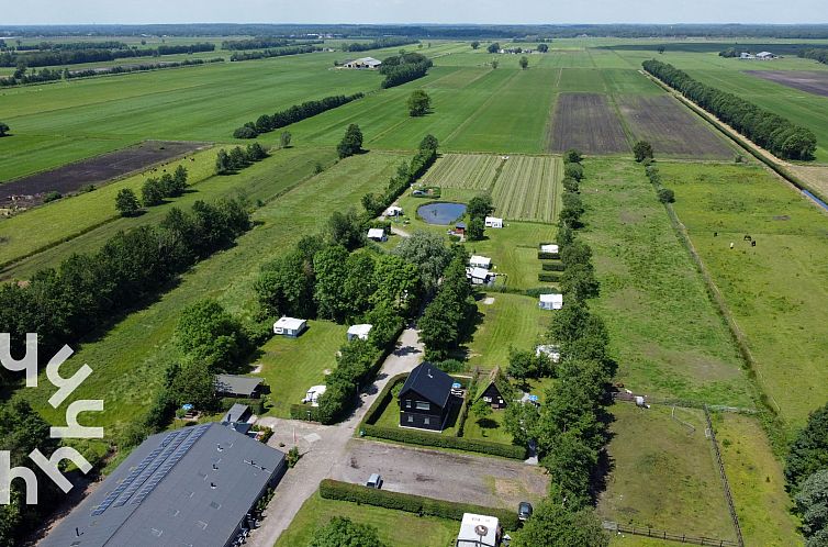 Idylische 4 persoons Drentse Plaggenhut naast een wijngaard