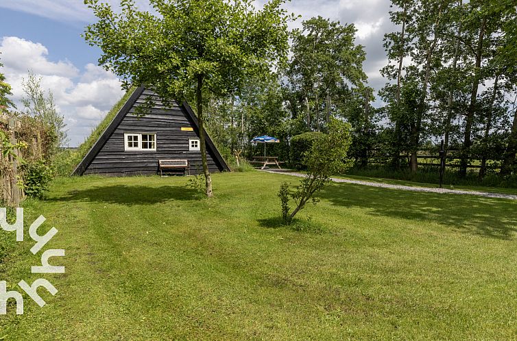 Idylische 4 persoons Drentse Plaggenhut naast een wijngaard