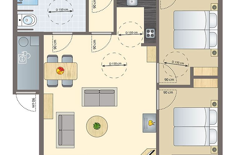 Stroombroek | 4-persoons bungalow - Extra toegankelijk | 4BT