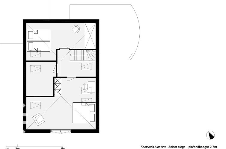 Een charmant 6-persoons koetshuis met open haard en ruime